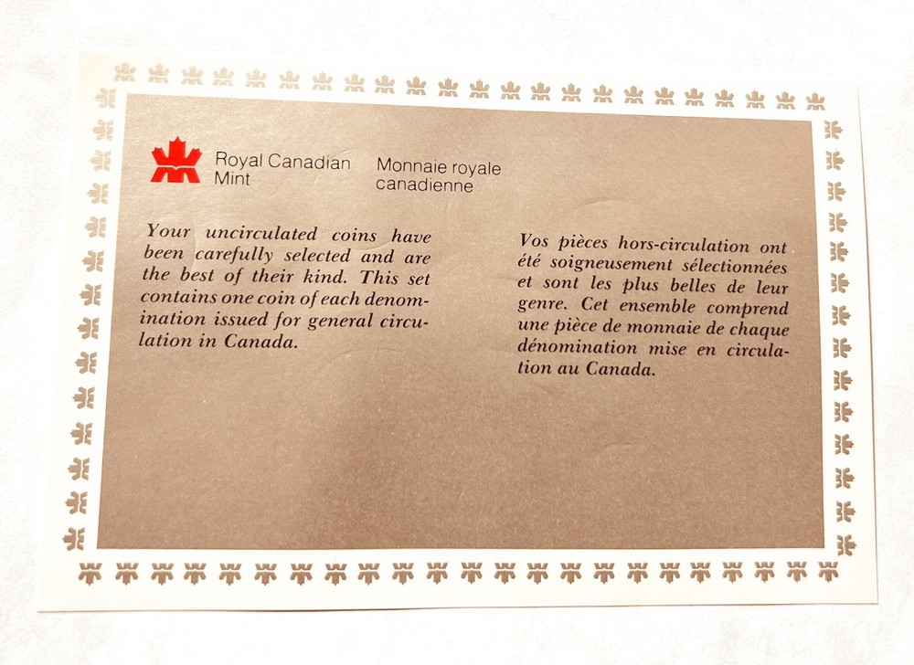 1987 Canada Uncirculated Coin Set Original Packaging RCM
