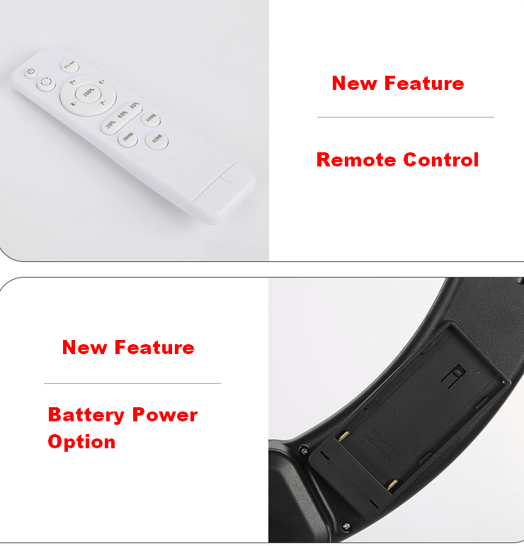 Fodoto 18" LED BiColor Dimmable Ring Light Kit 7' Stand - Battery / AC Powered