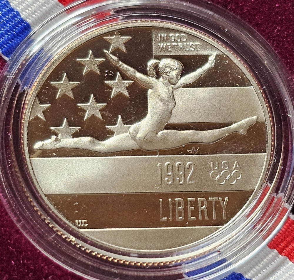 1992 U.S. Olympic Commemorative Proof Half Dollar (Clad) – U.S. Mint Box & COA