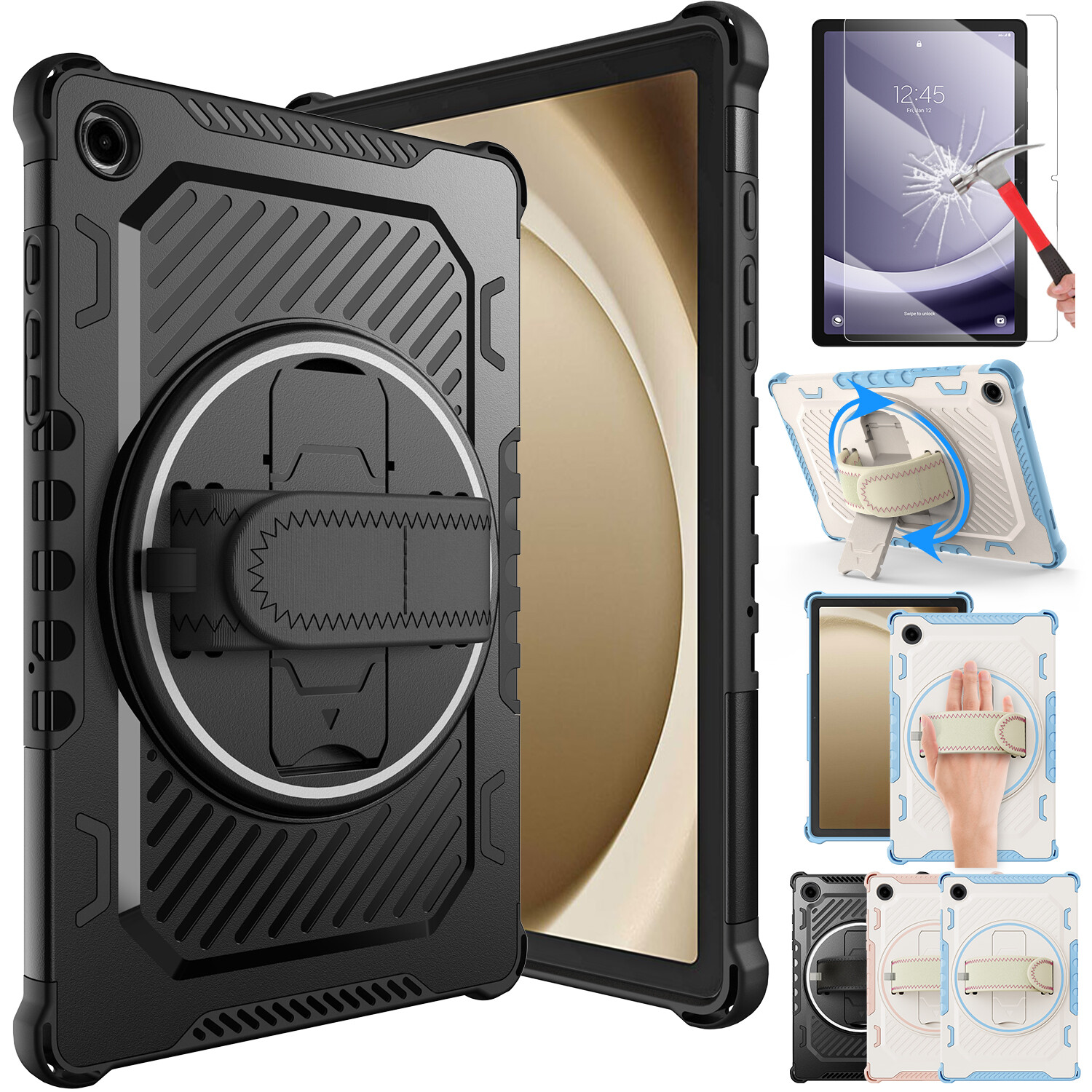 For Samsung Galaxy Tab A9+ 11" Tablet Case Cover/Tempered Glass Screen Protector