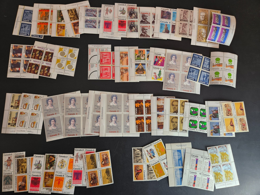 Canada stamp block lot mint $111 in value