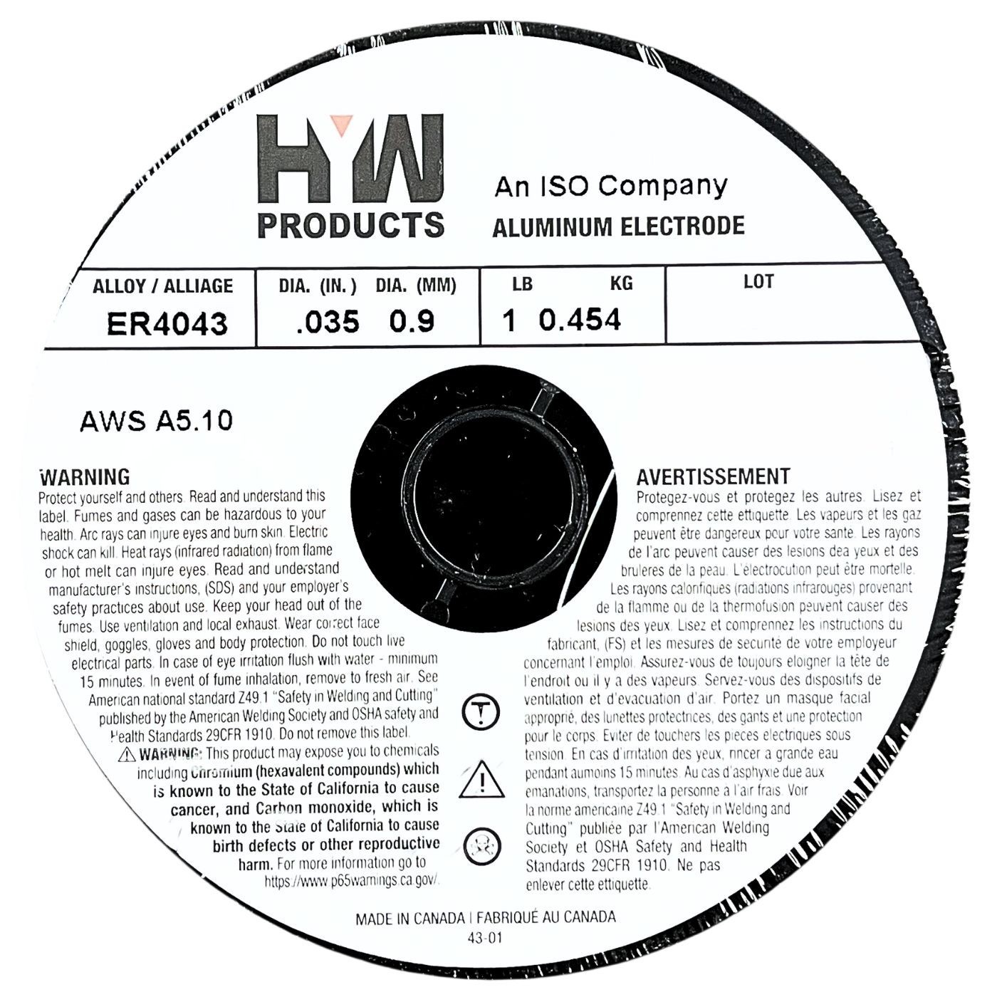 ER4043 Mig .035" Aluminum Welding Wire 1-LB Roll (Made in North America) 5-Pack