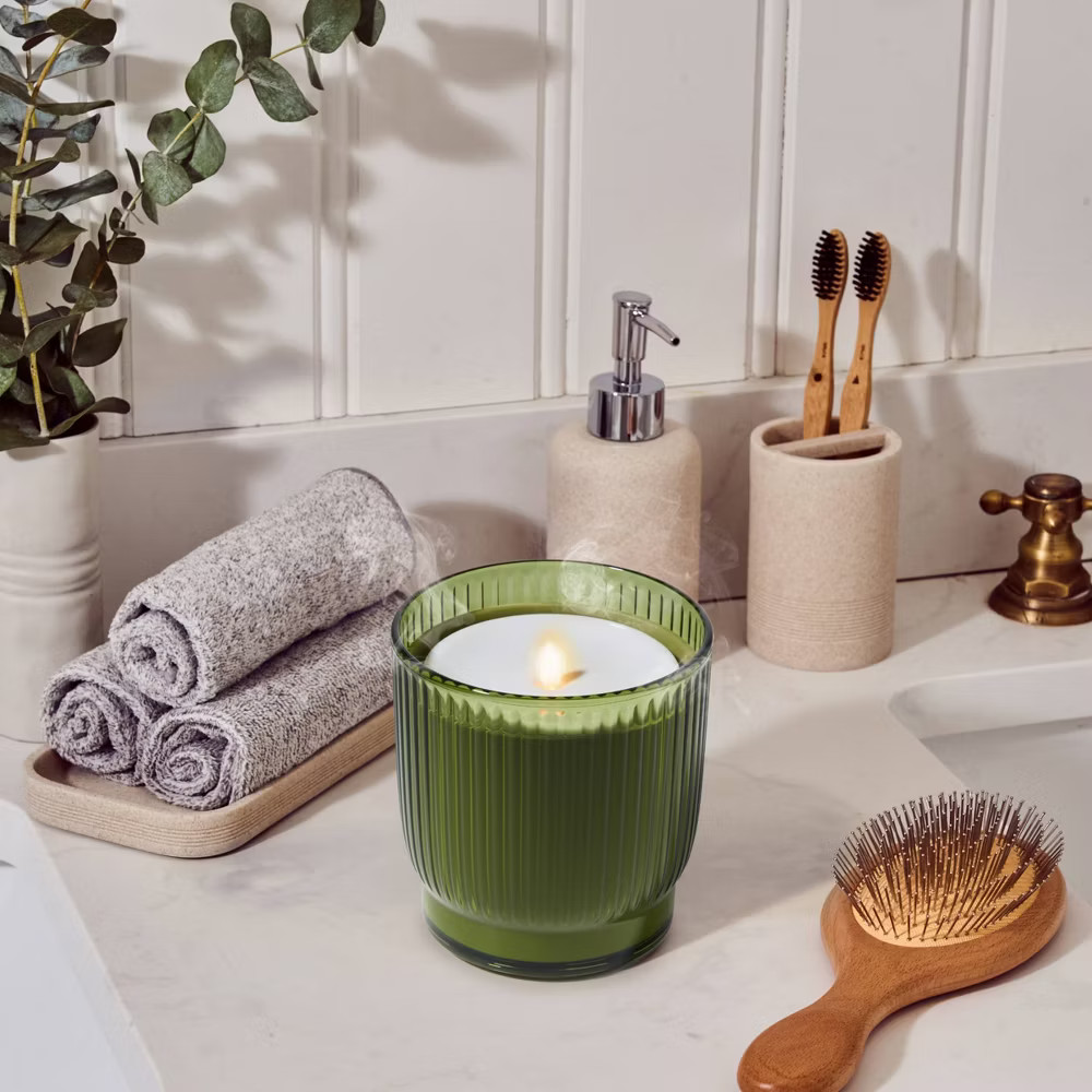 Lifelines Ribbed Olive Flameless Candle Diffuser
