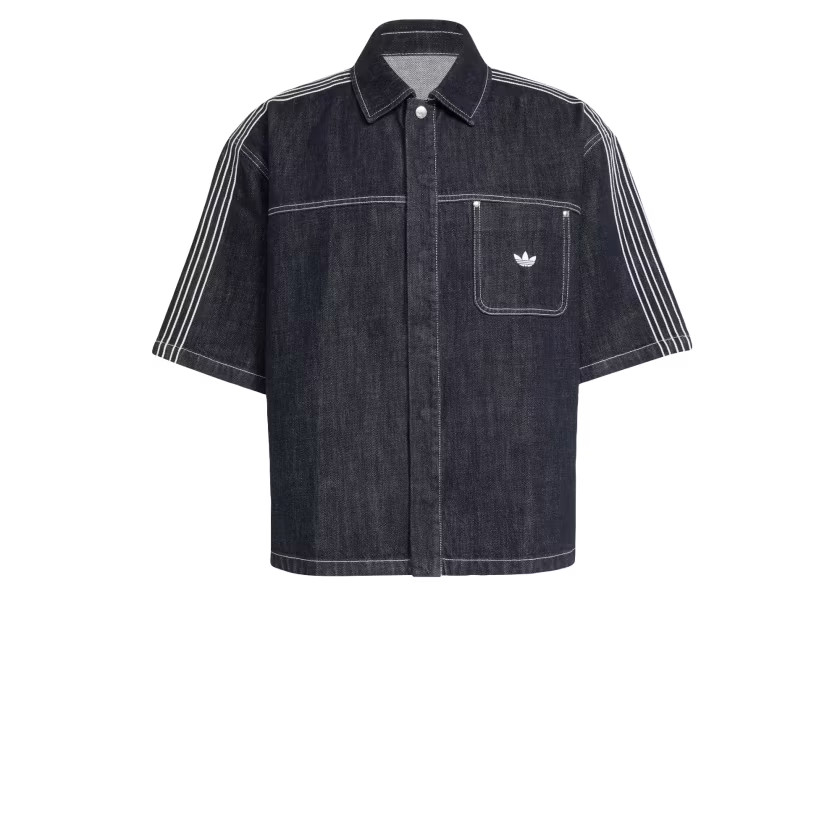 adidas men ORIGINALS DENIM SHORT SLEEVE WORK SHIRT