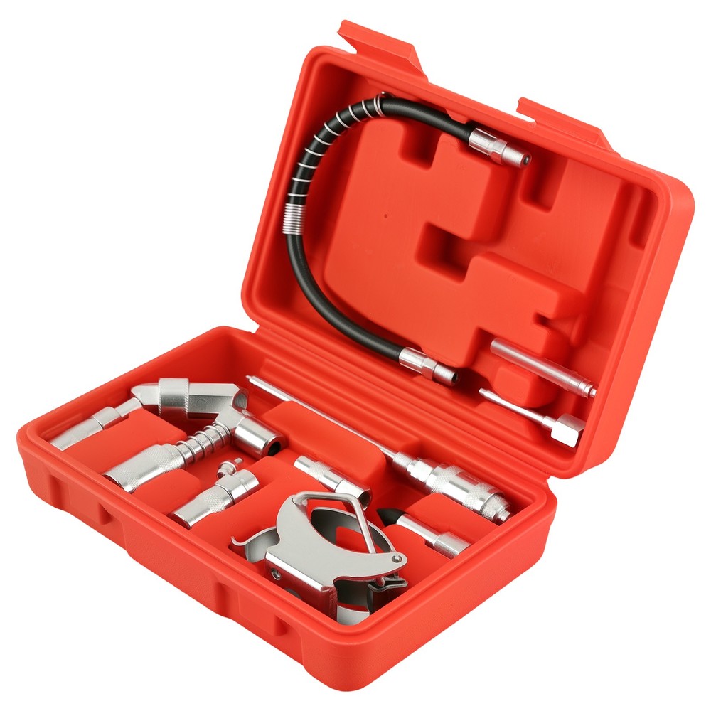 11PC Complete Grease Gun Kit 3000PSI with Multiple Adapters and Case