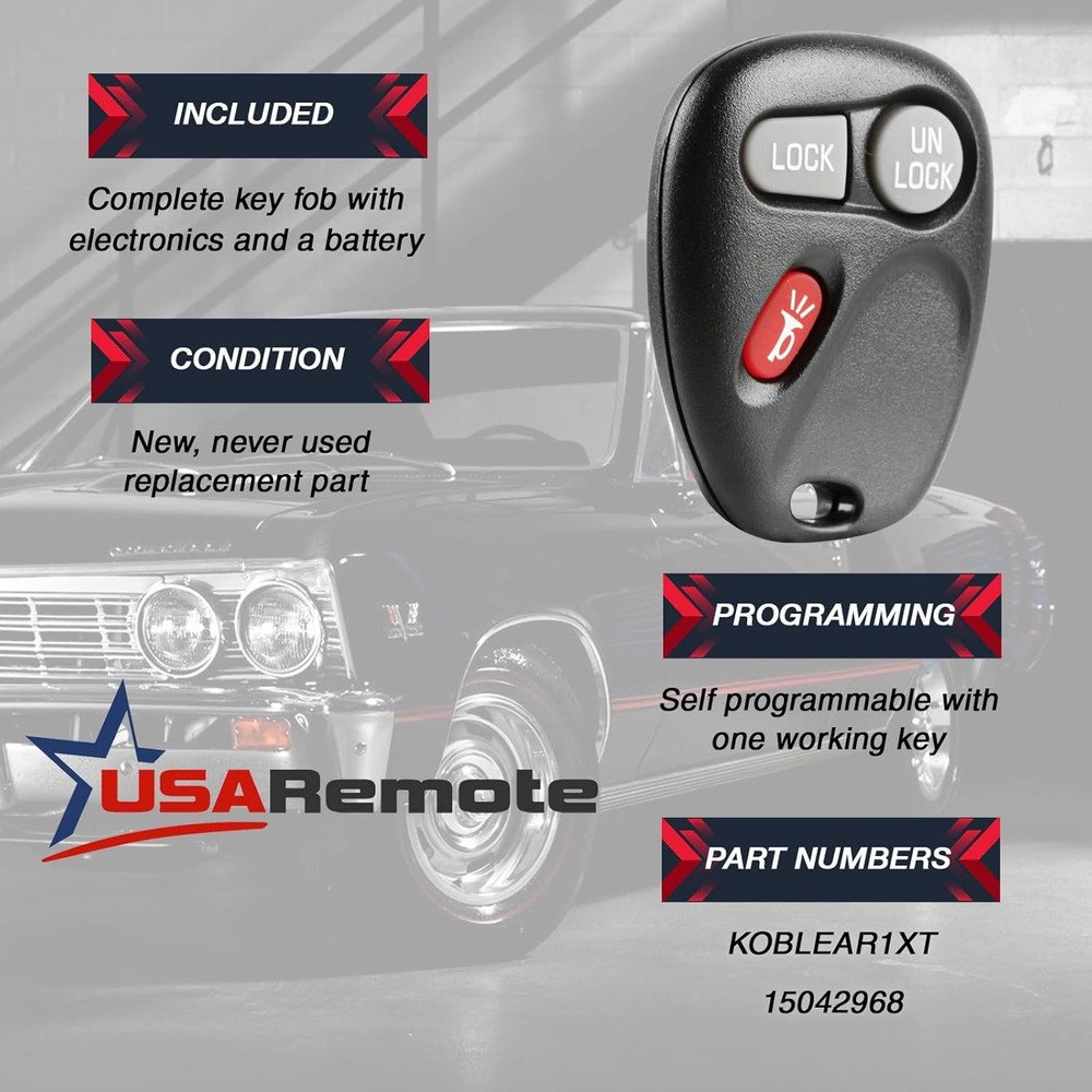 Keyless Entry Remote Fob + Ignition Key