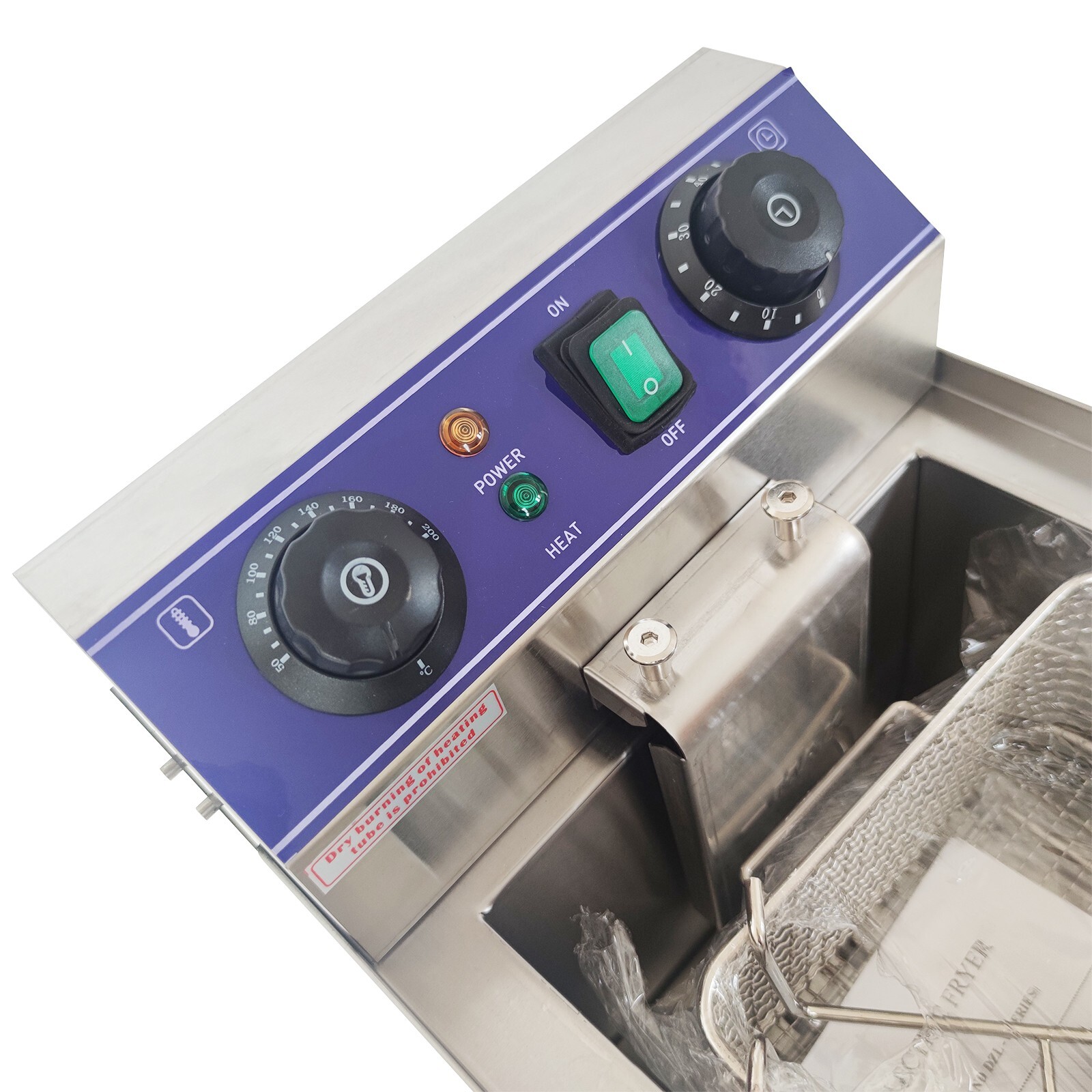 110V Commercial Single Cylinder Electric Deep Fryer 10L with Oil Nozzle 10L