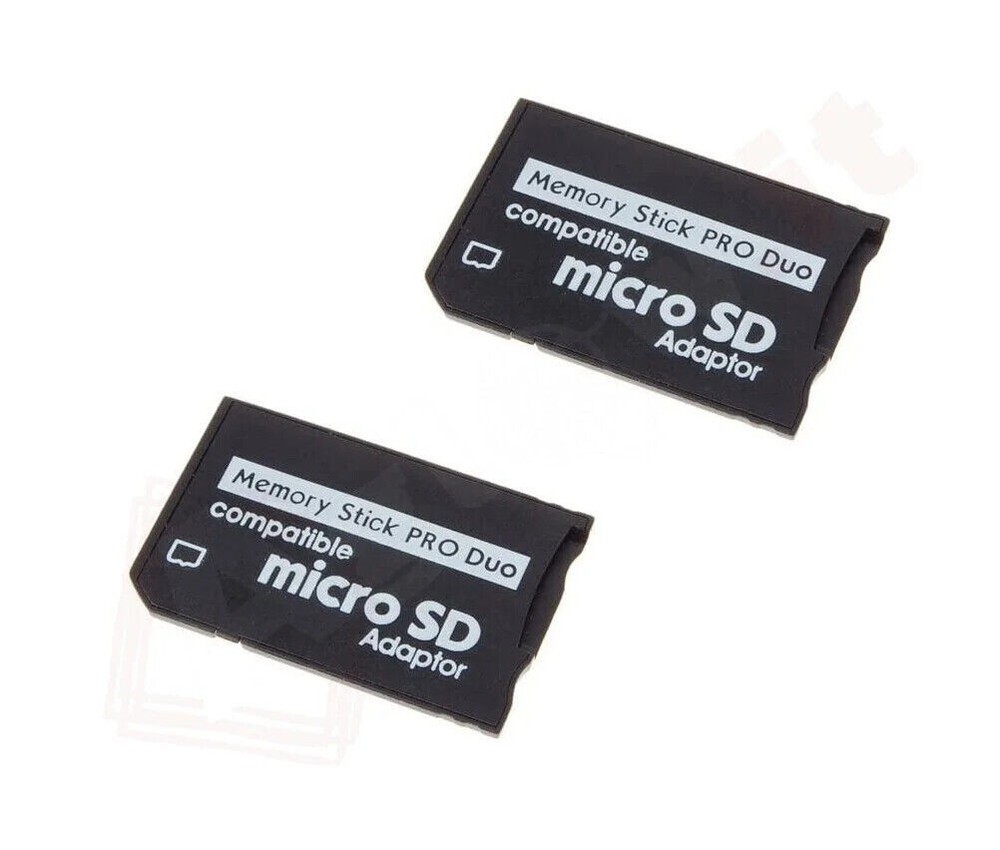 2x Adattatore Memory Stick Pro Duo PRO2 convertitore per Micro SD SDHC a Memory