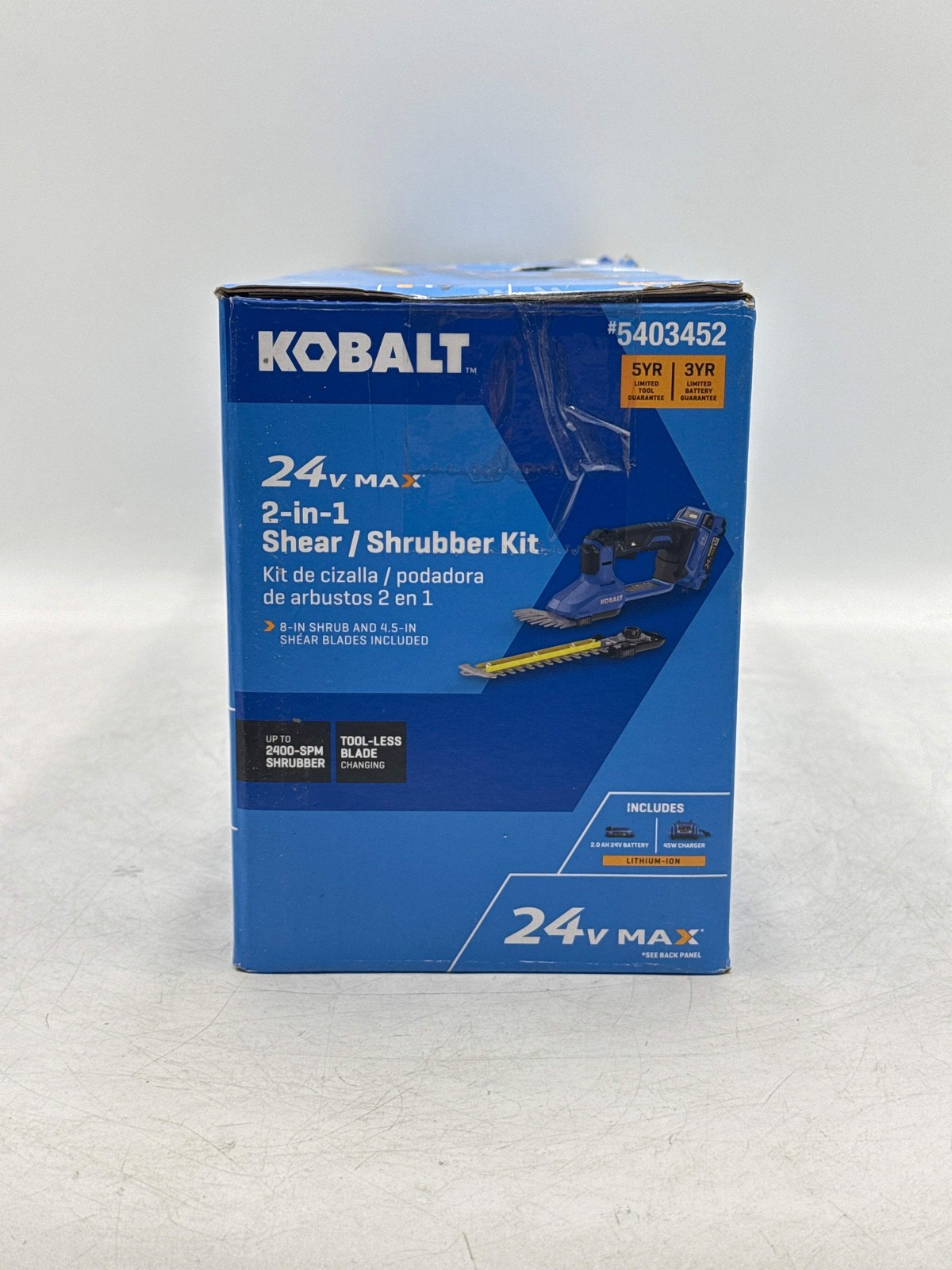 Kobalt 5403452 - 24V 2-in-1 Cordless Grass Shear & Shrubber Hedge Trimmer Kit w/