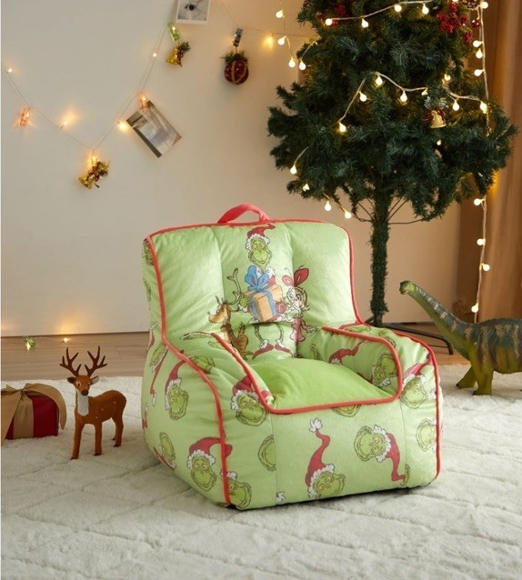 Grinch 18" Toddler Square Beanbag Chair, Green
