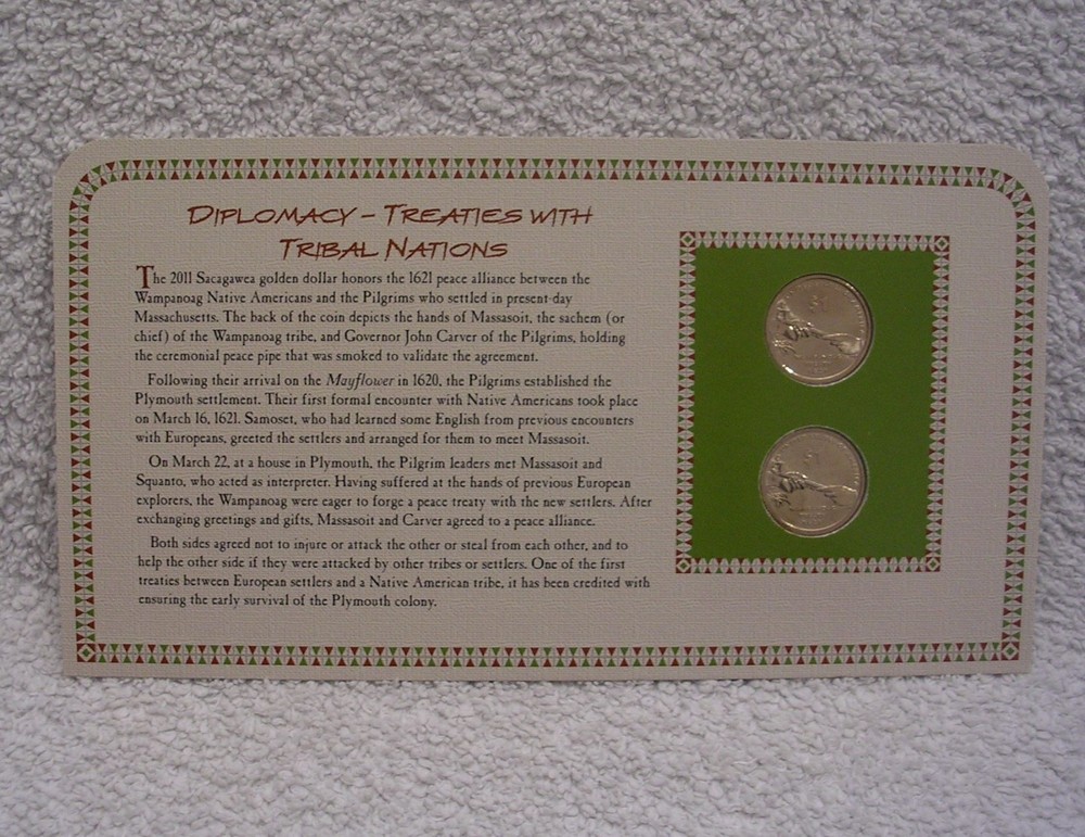 2011 Sacagawea Dollars Coin & Stamp Commemorative Panel - P & D Mints