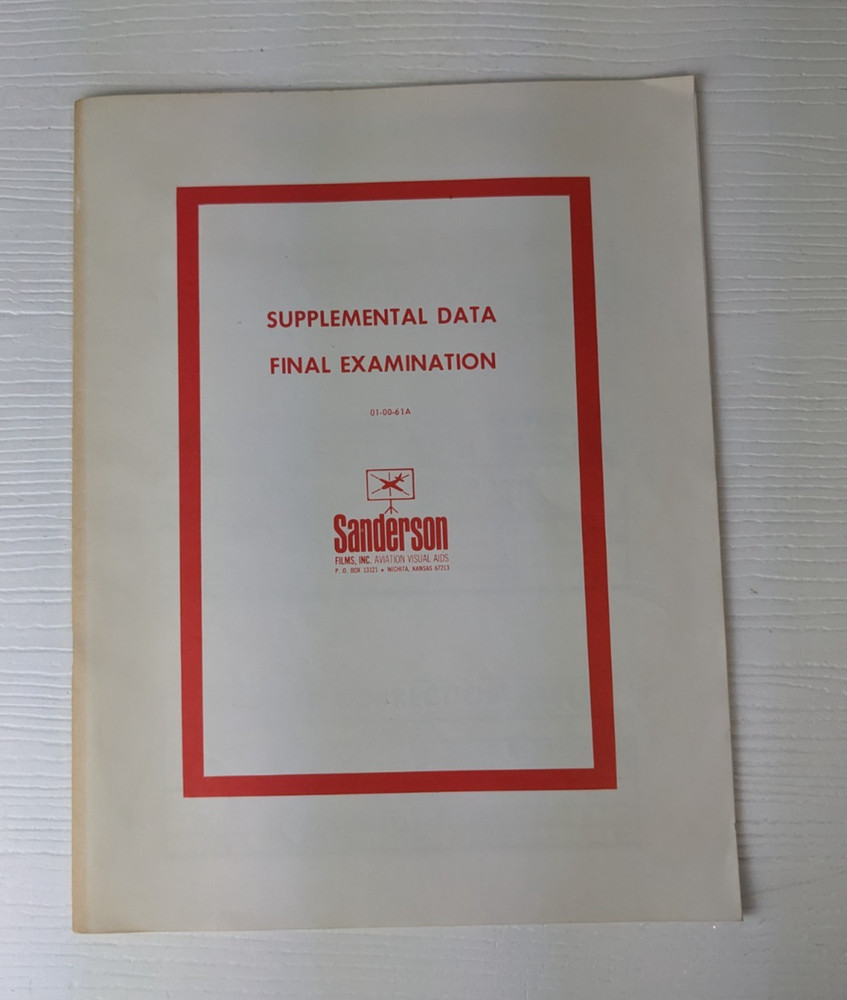 Vintage Sanderson Aviation visual aids Supplemental data final exam practice