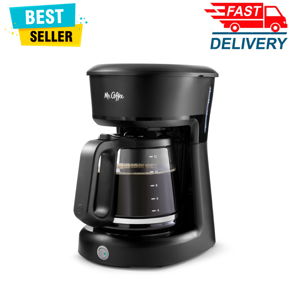 Mr. Coffee 12Cup Switch Coffee Maker, Fast Brewing, Grab-a-Cup Auto Pause, Black