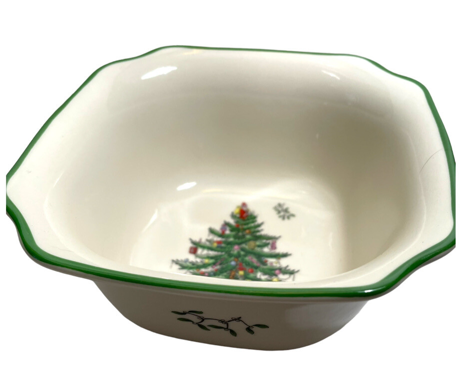 Spode Christmas Tree Square Candy Nut Dish S3324-A18