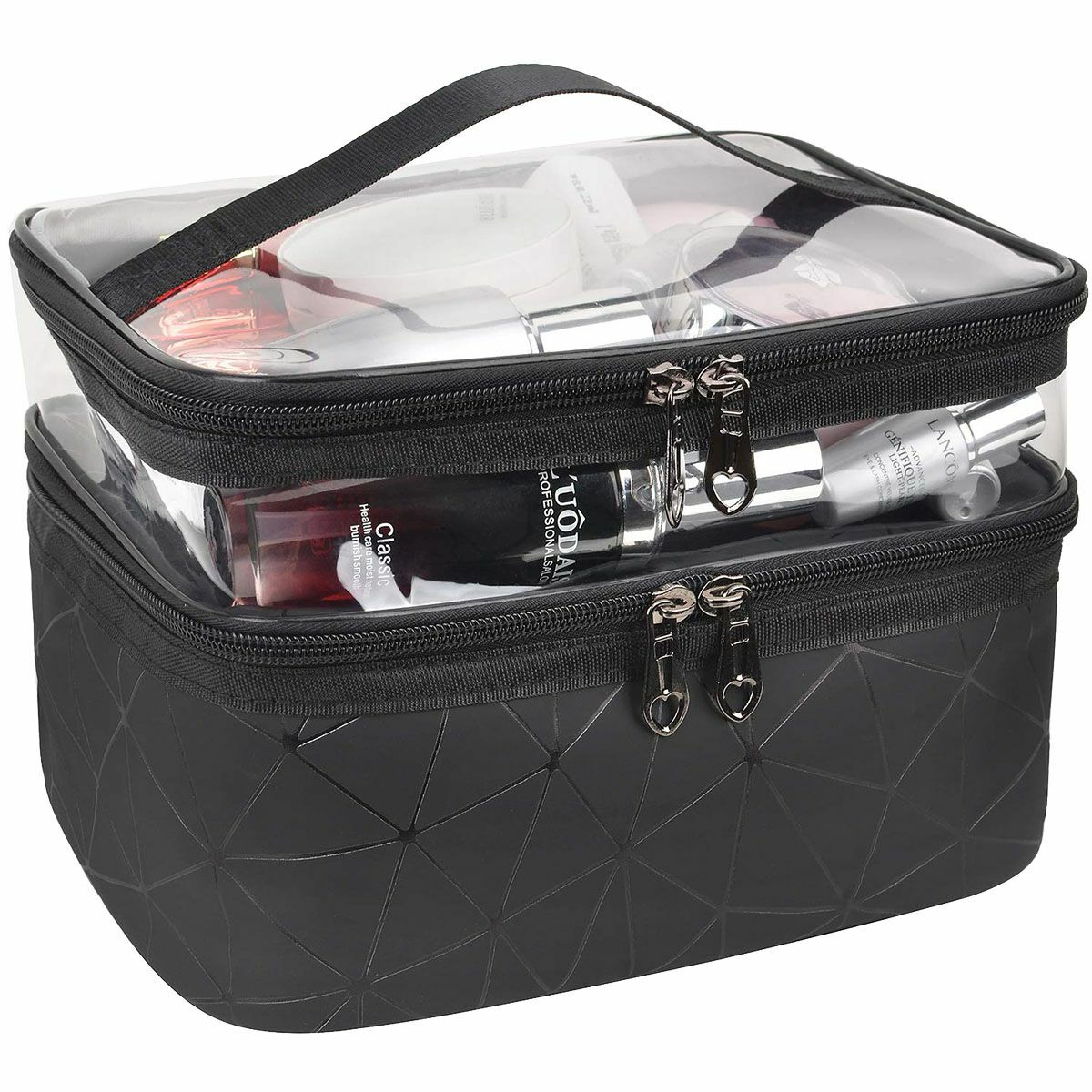 Professional Large Cosmetic Case Makeup Bag Storage Handle Organizer Travel Kit