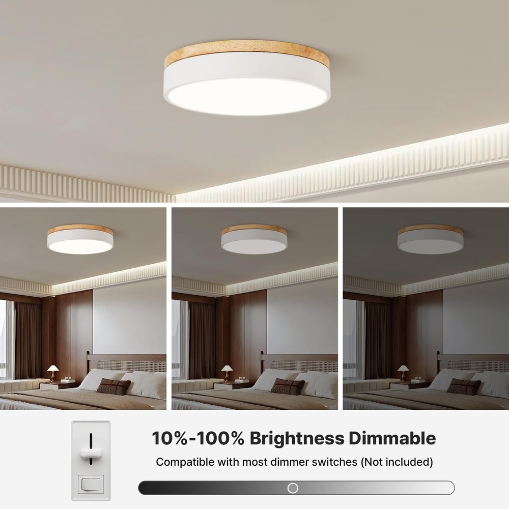 Led Flush Mount Ceiling Light: 11.8" Dimmable 5CCT Overhead Ceiling Lighting ...