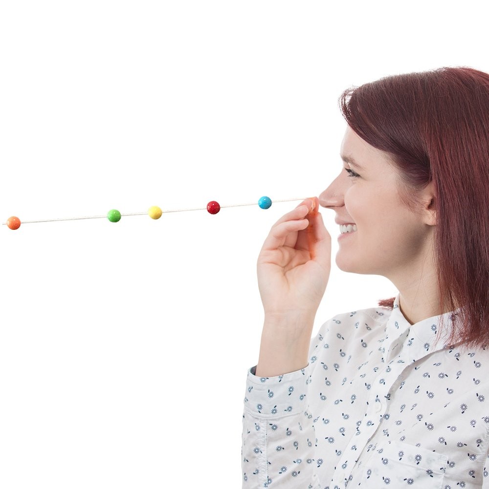 Brock String, Vision Convergence Insufficiency 6 Ft with 5 Beads, White