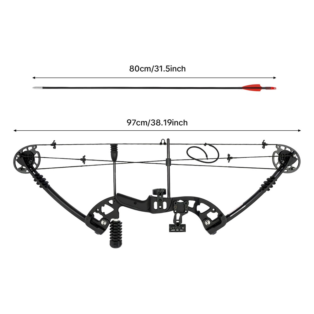 Right Hand Compound Bow For Training W/ 12x Arrow Weight Cams Fully Adjustable