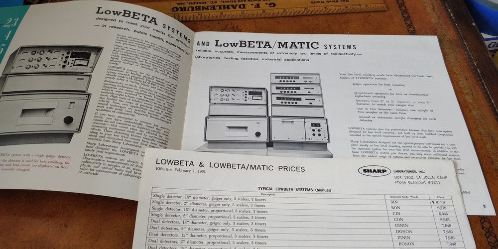 1950s ~ SHARP ~ Low Beta & LowBeta / Matic Radioactivity Counting Systems