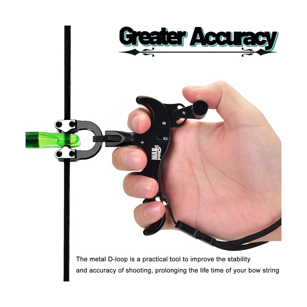 DD Bow Release Archery Release 360° Rotatable Thumb Release for Compound Bo