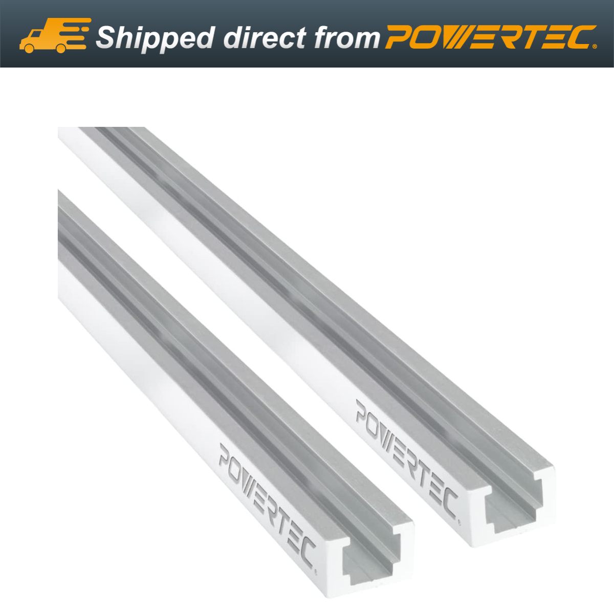 POWERTEC T-Track 48" Heavy Duty T Slot Track Mounting for 1/4??-20 Hex Bolt, 2PK