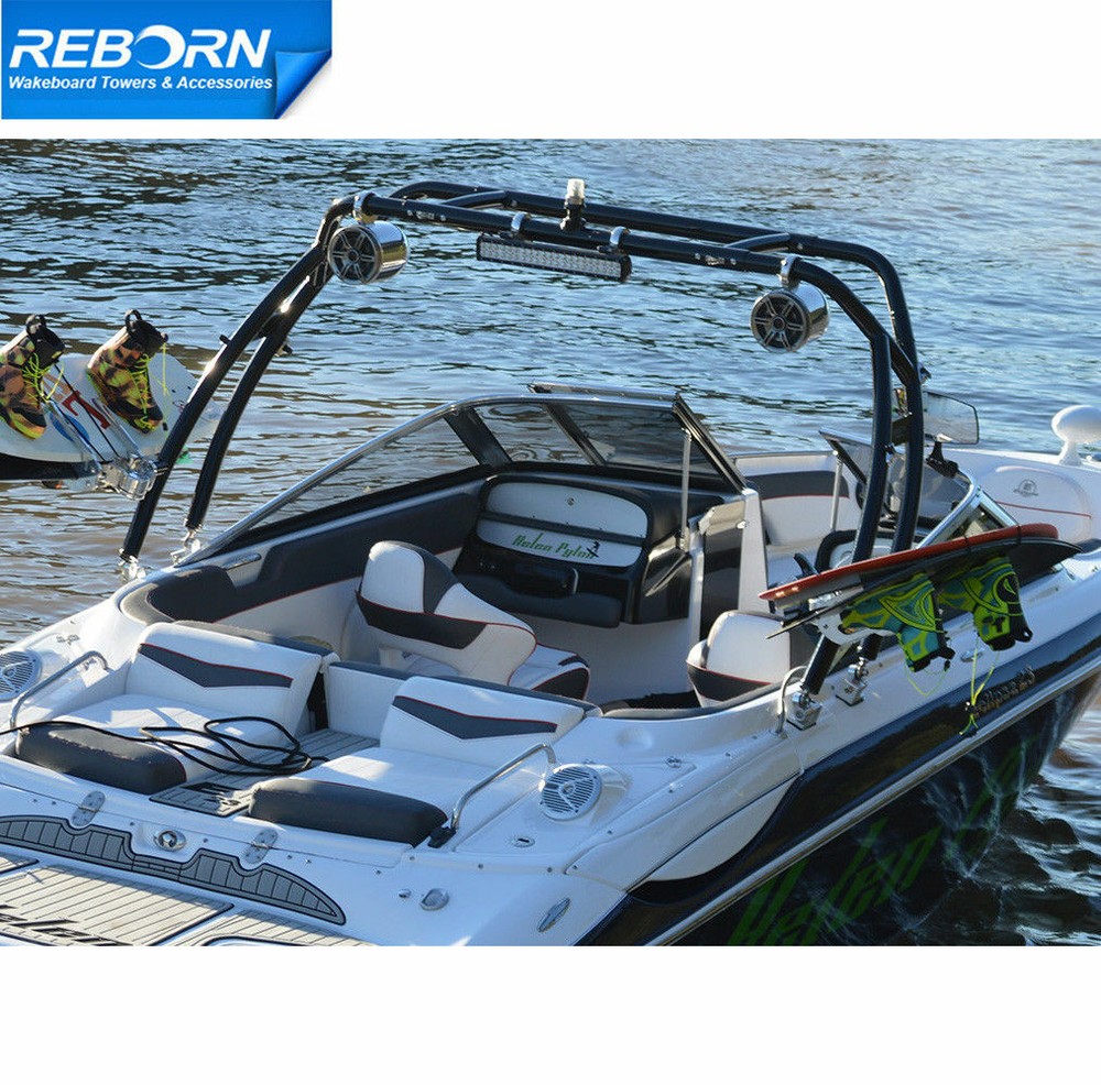 Reborn Launch Forward-facing Wakeboard Tower Black Fast Install & Fold 5 Yrs Wty