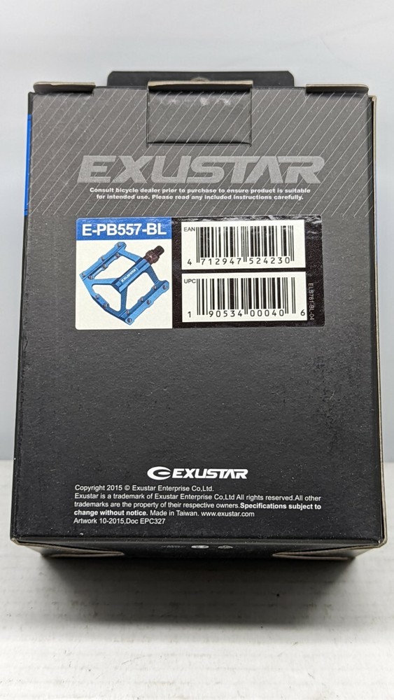 Exustar E-PB557-RD blue alloy MTB platform pedals EPS