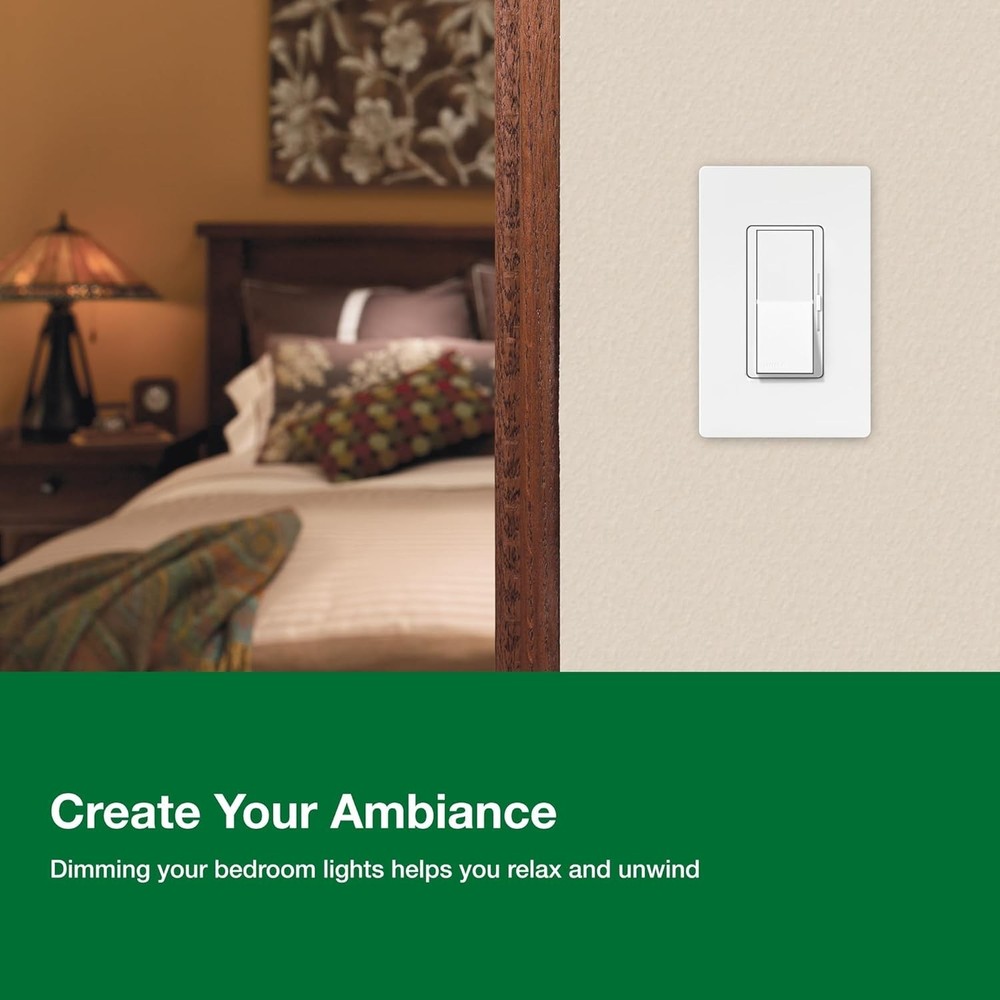 Diva LED+ Dimmer Light Switch for Dimmable LED, Halogen, and Incandescent Bul...