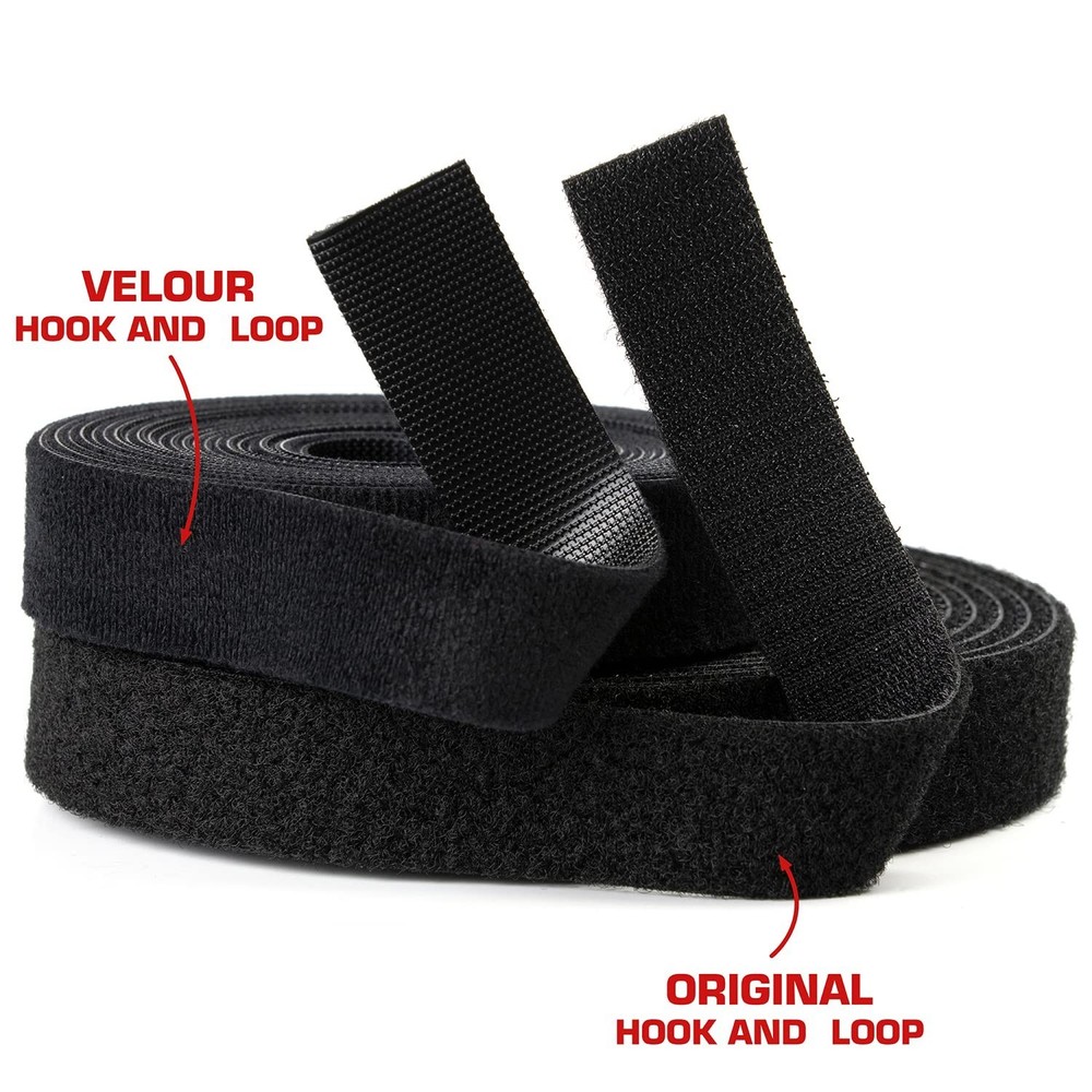 Reusable Hook & Loop Strong Grip Fastener Roll with Soft Touch Microfiber Vel...