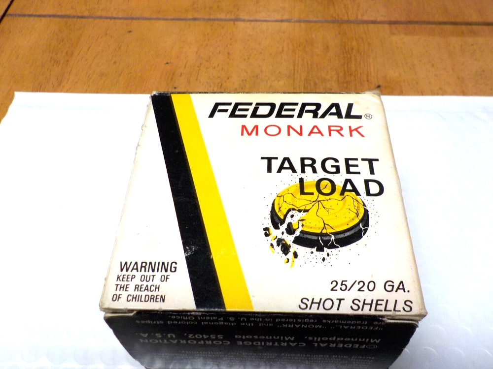 Federal "Monark"  Target Load 20 Gauge Shotgun Shell Empty Box