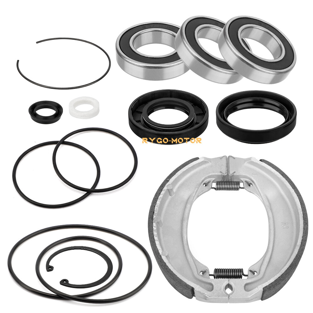 Rear Axle & Brake Bearing Seals & Shoes Kit for Honda Recon 250 TRX250 1997-2024