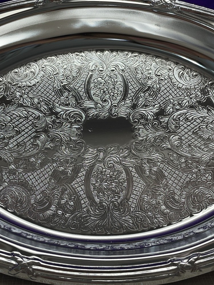 Vintage SHELTON WARE NYC, Embossed Oval Serving Tray