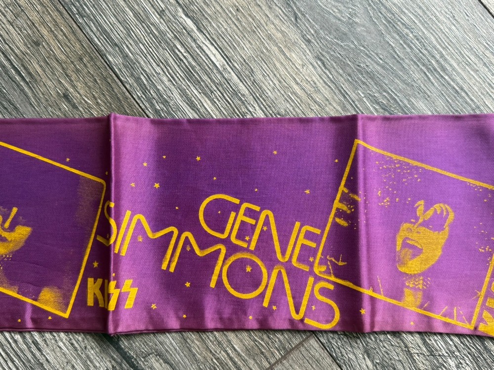 KISS Scarf Banner Purple Eric Carr Europe 1980 Vintage Kiss Aucoin Memorabilia