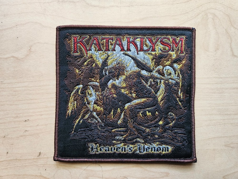 KATAKLYSM, HEAVEN'S VENOM, SEW ON BROWN BORDER WOVEN PATCH