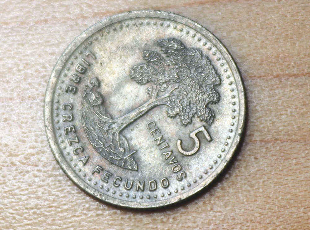 1988 Guatemala 5 Centavos Kapok Tree