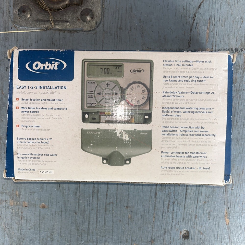 Orbit 6 Station Easy Dial Sprinkler Irrigation Timer Model 57876 Unused Manual