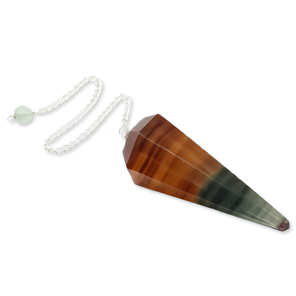 Fluorite Pendulum Dowser Crystal Divination Real Gemstone Scrying Yes No Tool