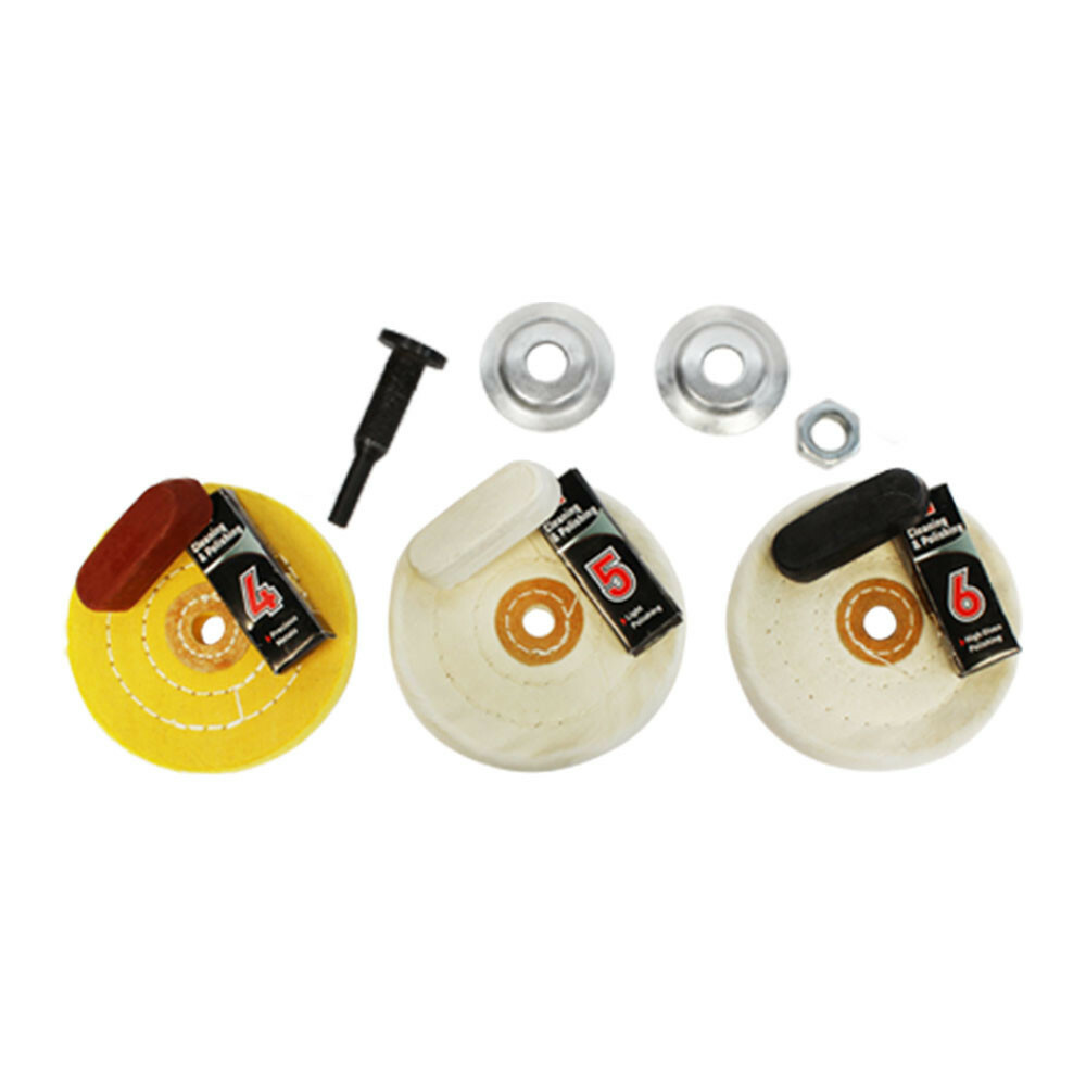 Drill Buffer Polishing Pads with Compound & Arbor Kit Cleaning & Finishing Set