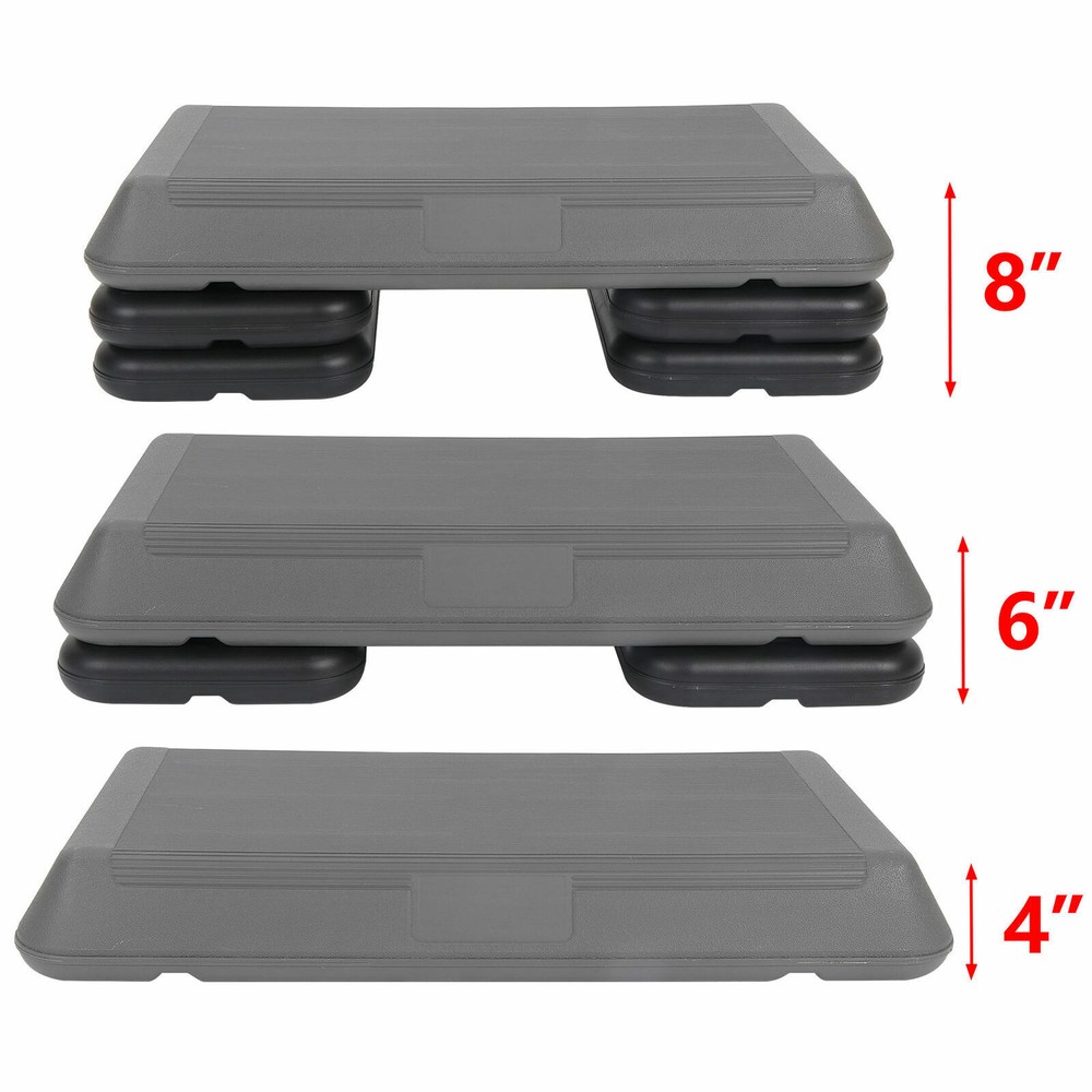28" Exercise Workout Aerobic Step Adjustable Stepper with 3 Level Risers Home