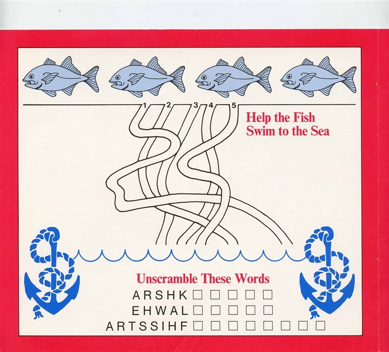 Tugboat Kids Menu with Puzzles