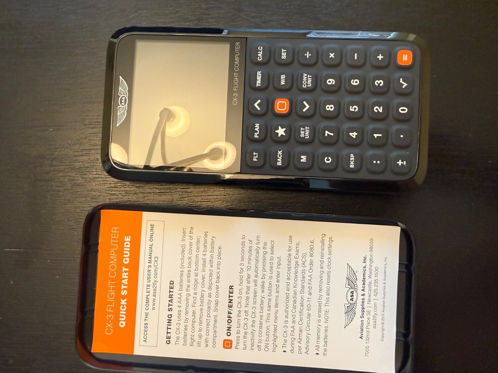 New ASA CX-3 Electronic E6-B Flight Computer