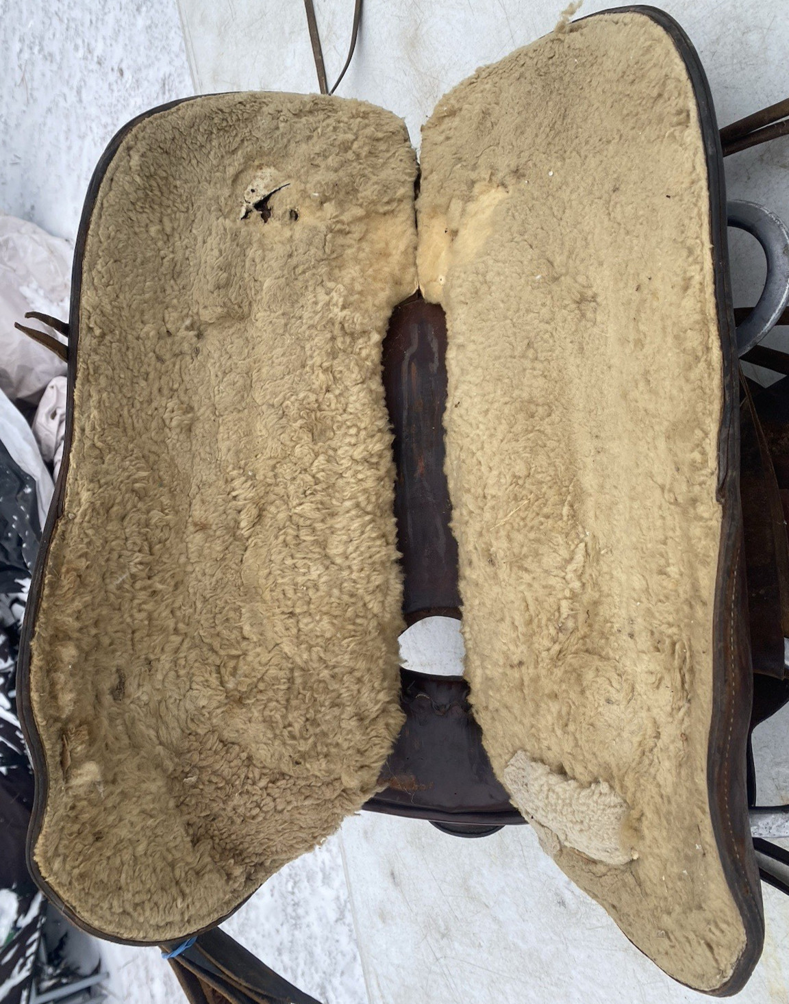 Antique/Vintage 14.5" Texas Tanning / TexTan slick seat roping saddle