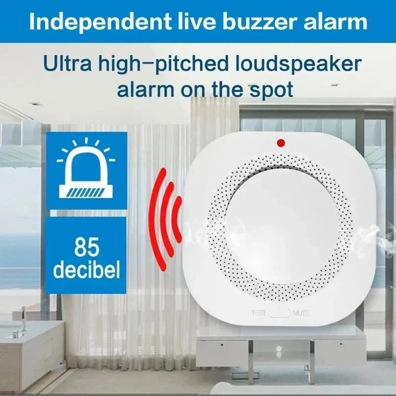 Smoke Detector, 2 in 1 & Smoke Alarm,Fire Detector Home Security Smoke Detector