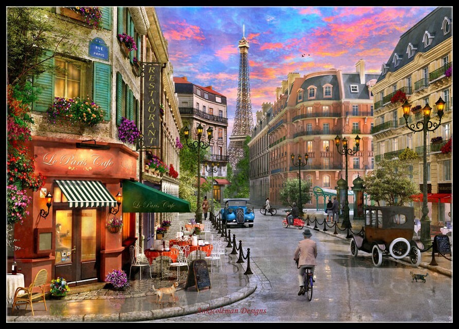 Parisian Streets-Chart Needlework Crafts DIY Counted Cross Stitch Chart