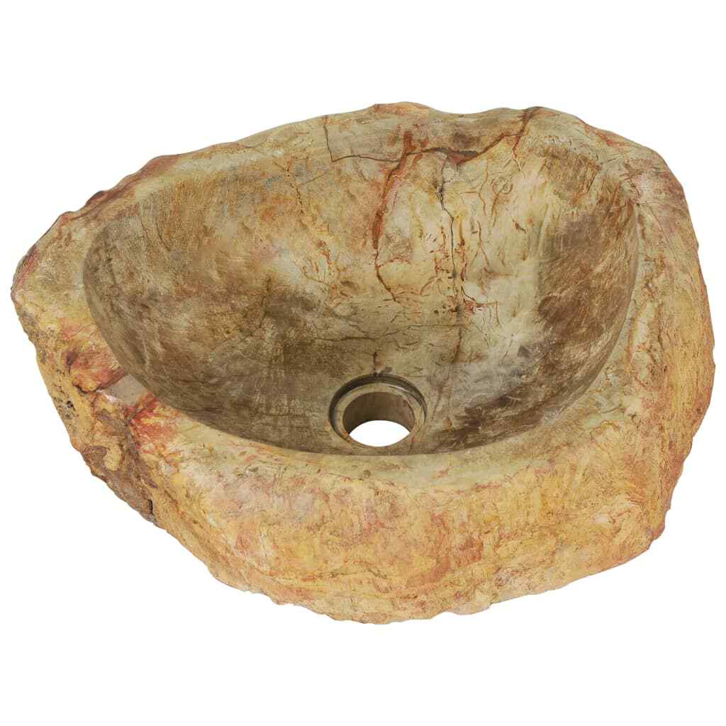 Sink 17.7"x13.8"x5.9" Fossil Stone Cream Bathroom Natural Stone Basin vidaXL