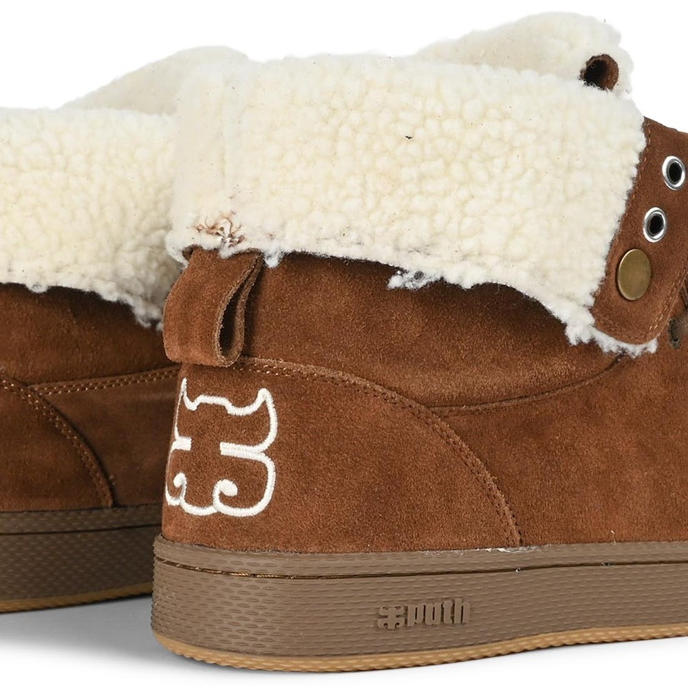 IPATH Cats High Shearling Boots - Brown Suede