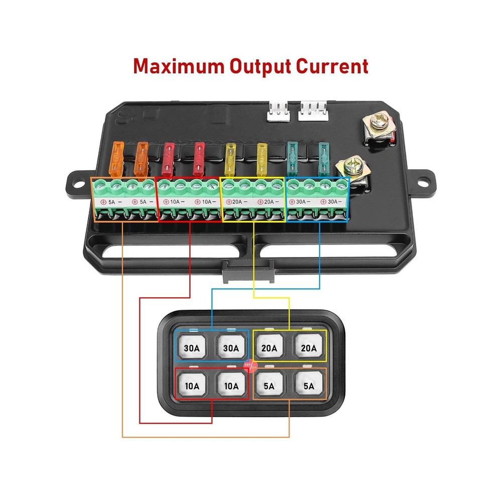 8 Gang Switch Panel, On-Off LED Multifunction Switch Panel Automatic Dimmable...