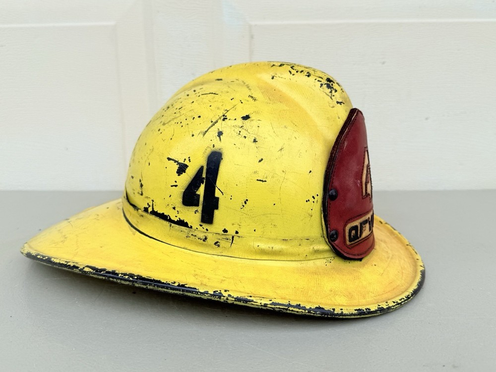 Vintage Fire Helmet Yellow
