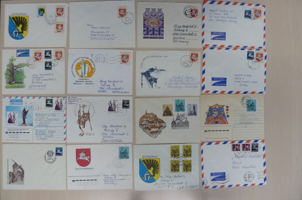 LITHUANIA 1991/1996, 129 COVERS & FDC