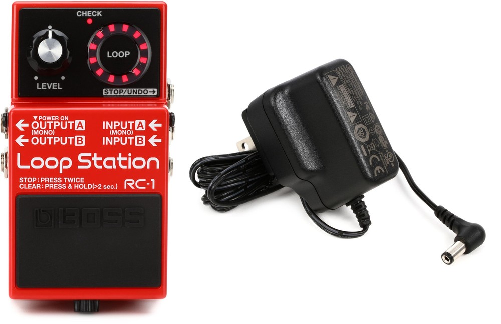 Boss RC-1 Loop Station Looper Pedal + Dunlop ECB003 Value Bundle